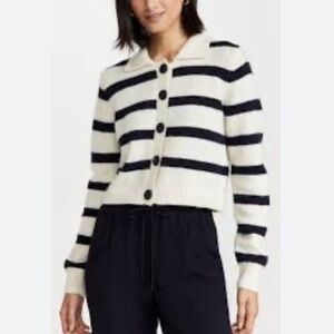 Baum Und Pferdgarten Chevelle Striped Wool Alpaca Cardigan Sweater